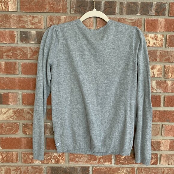 Ralph Lauren Polo Jeans Argyle Gray Women's Medium Button Down Cardigan Sweater - Picture 2 of 13